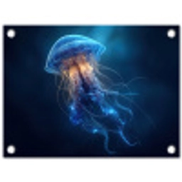 Kwal - Lichtgevend - Tentakels - Blauw tuinposter los doek klein -3d