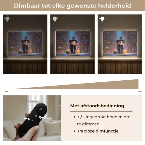 Tovenares - Magie - Toverstaf - Sterren Light Box met batterij (Wandlamp kind) middel -USP_dimbaarNL