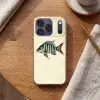 Gestreept - Donkerblauw - Rugvin - Vis Telefoonhoesje iPhone 17 Pro klein -sfeer1