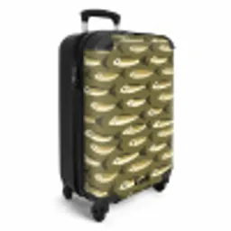 Vis - Patroon - Groen NBS - Handbagage koffer - Volwassenen Unisex middel -productfoto_3d