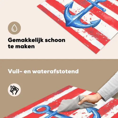 Anker - Verfspatten - Rood - Blauw Inductie beschemer met haakjes middel -ky-schoon-nl