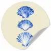 Schelpen - Blauw - Beige Wandcirkel behangsticker klein -3d