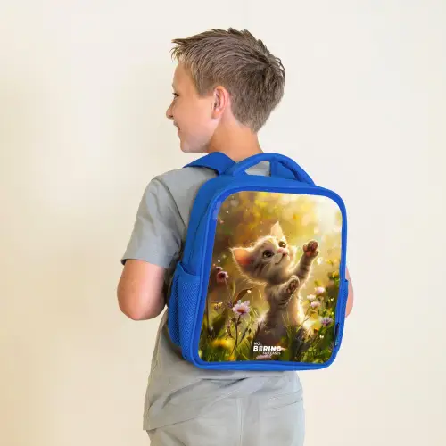 Koosje kitten Kinderrugzak - Blauw middel -sfeer2