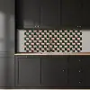 Vlechtpatroon - Groen - Roze - Geometrisch keuken achterwand 2 middel 871 -sfeer1