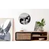 Vrouw - Paard - Artistiek Wandcirkel aluminium klein -kantoor