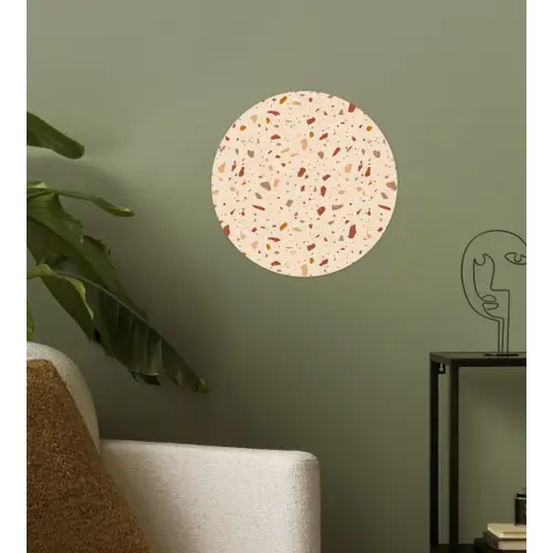 Terrazzo -  Patroon - Kleurrijk - Steen Wandcirkel behangsticker klein 186 -sfeer2