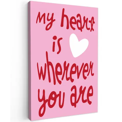 Valentijn - Hart - Liefde - Roze canvas 2cm klein -z3d