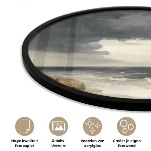 Kust - Golven - Rots - Storm Fotolijst rond zonder passe partout klein -closeup_NL