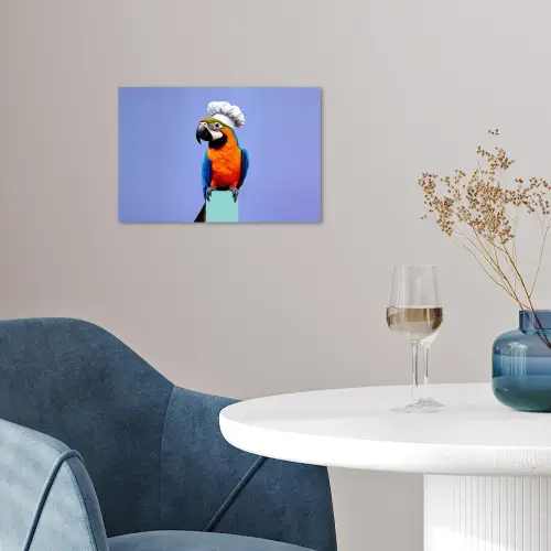 Papegaai - Koksmuts - Vogel - Leuk poster papier klein -sfeer3