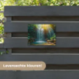 Tropische Waterval in Zonlicht tuinposter los doek klein -sfeer3