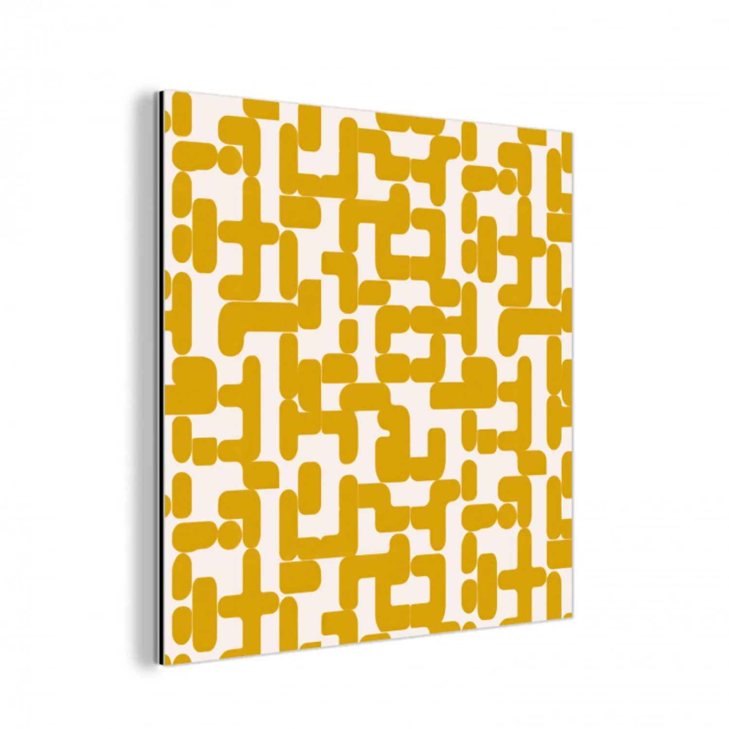 Geel - Beige - Patroon aluminium wit klein 46 -3d