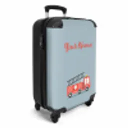 Brandweerauto blauwe achtergrond NBS - Handbagage koffer - Kinderen Unisex middel -productfoto_3d