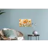 Klaprozen - Oranje - Mozaïek - Bladeren Muursticker klein -plant