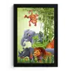 Jungle dieren - Planten - Kinderen - Olifant - Giraf - Leeuw fotolijst zwart zonder passe partout klein -3d