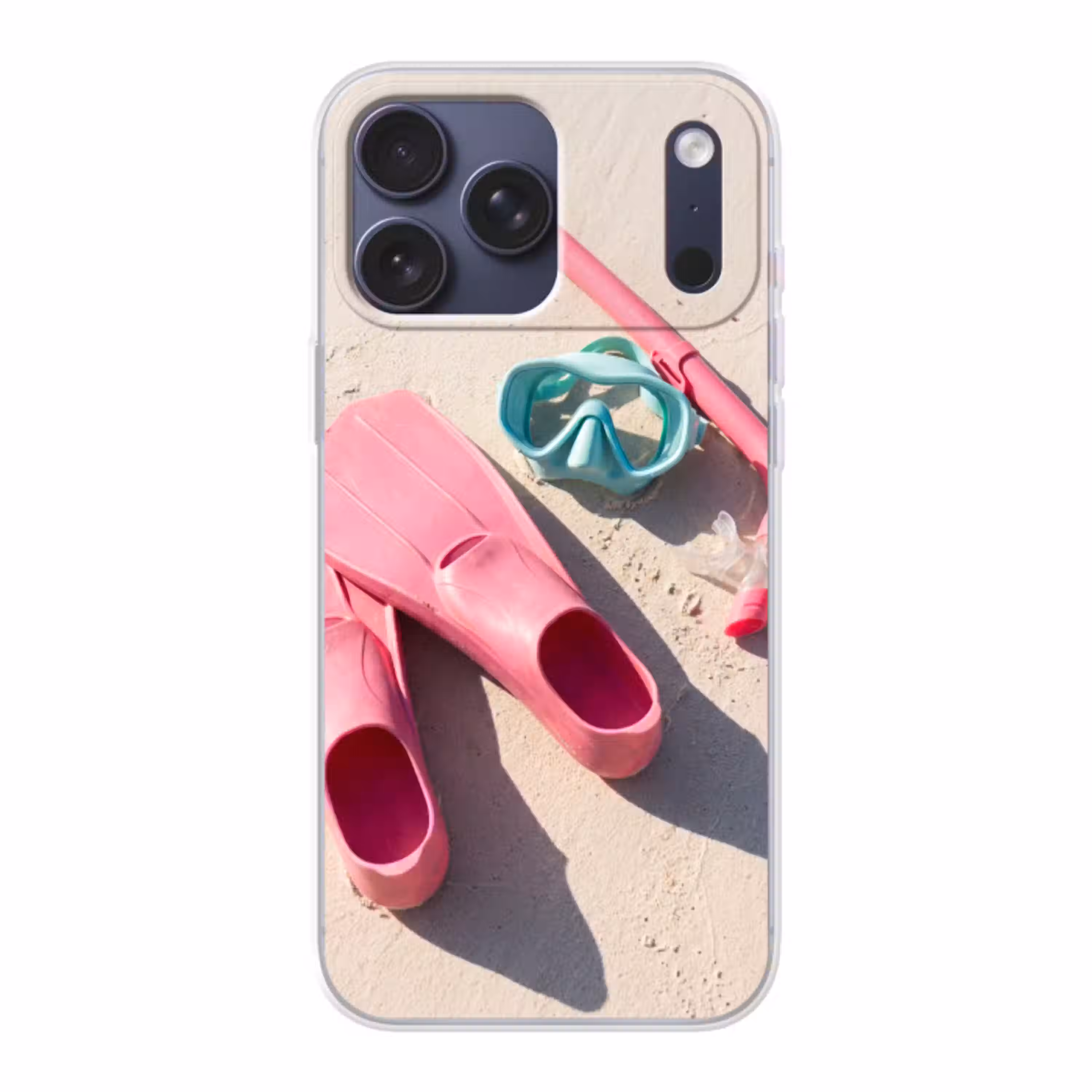 Snorkelset - Strand - Zomer - Roze Telefoonhoesje iPhone 17 Pro Max klein -3d