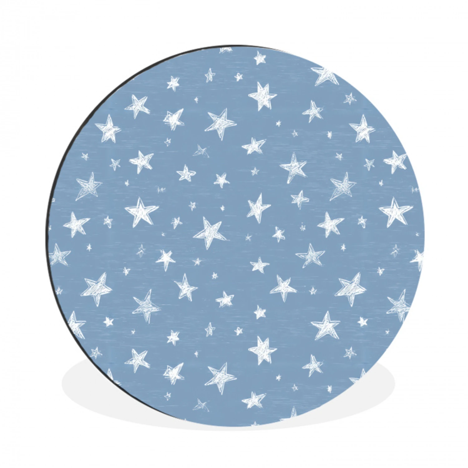 Sterretjes - Patroon - Blauw Wandcirkel aluminium klein 190 -3d