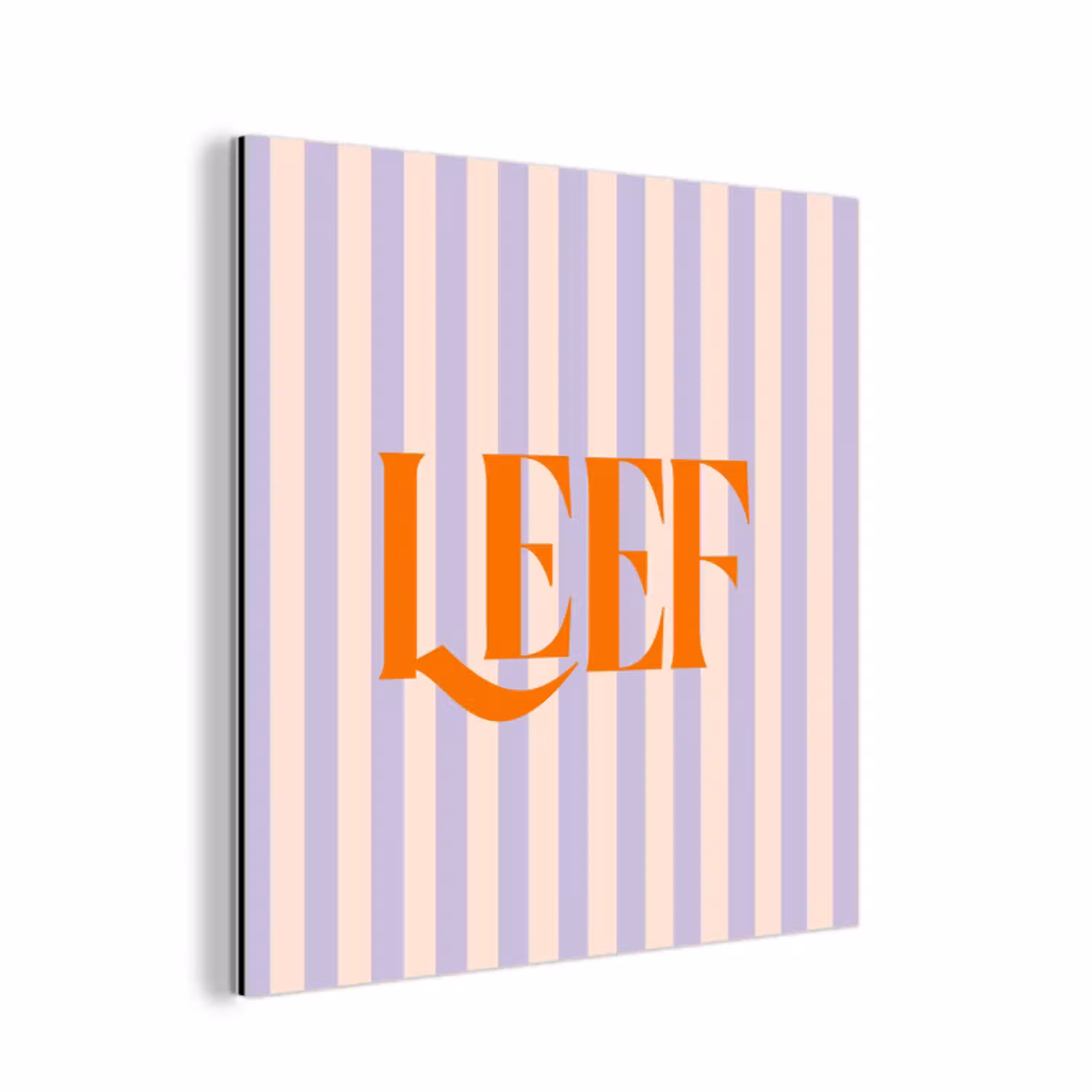 Lila - Oranje - Strepen - Leef aluminium wit klein -3d