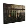 Keukengerei - Rustiek - Tegels - Kruiden Tuinposter op houten frame 2 cm dik klein -3d
