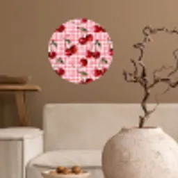 Kersen - Blokken - Rood Wandcirkel behangsticker klein 186 -sfeer1