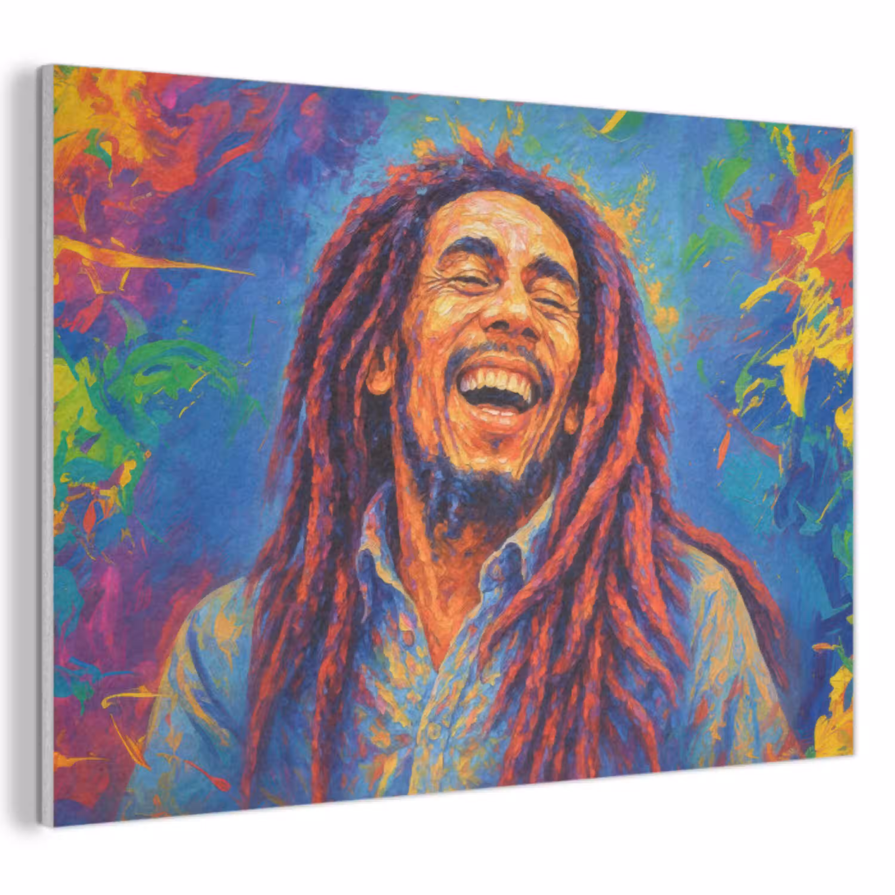 Regenboogkleuren - Man - schilderij PET vilt klein -3d
