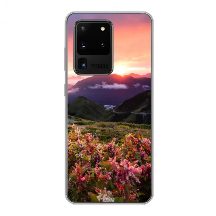 Bergen - Kleuren - Bloemen Telefoonhoesje Samsung Galaxy S20 Ultra klein -3d