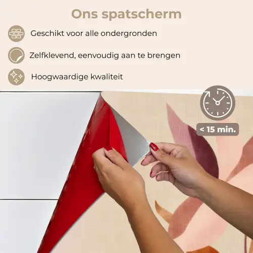 Bloemen - Blaadjes - Minimalistisch - Roze keuken achterwand spatscherm klein -spatscherm_NL
