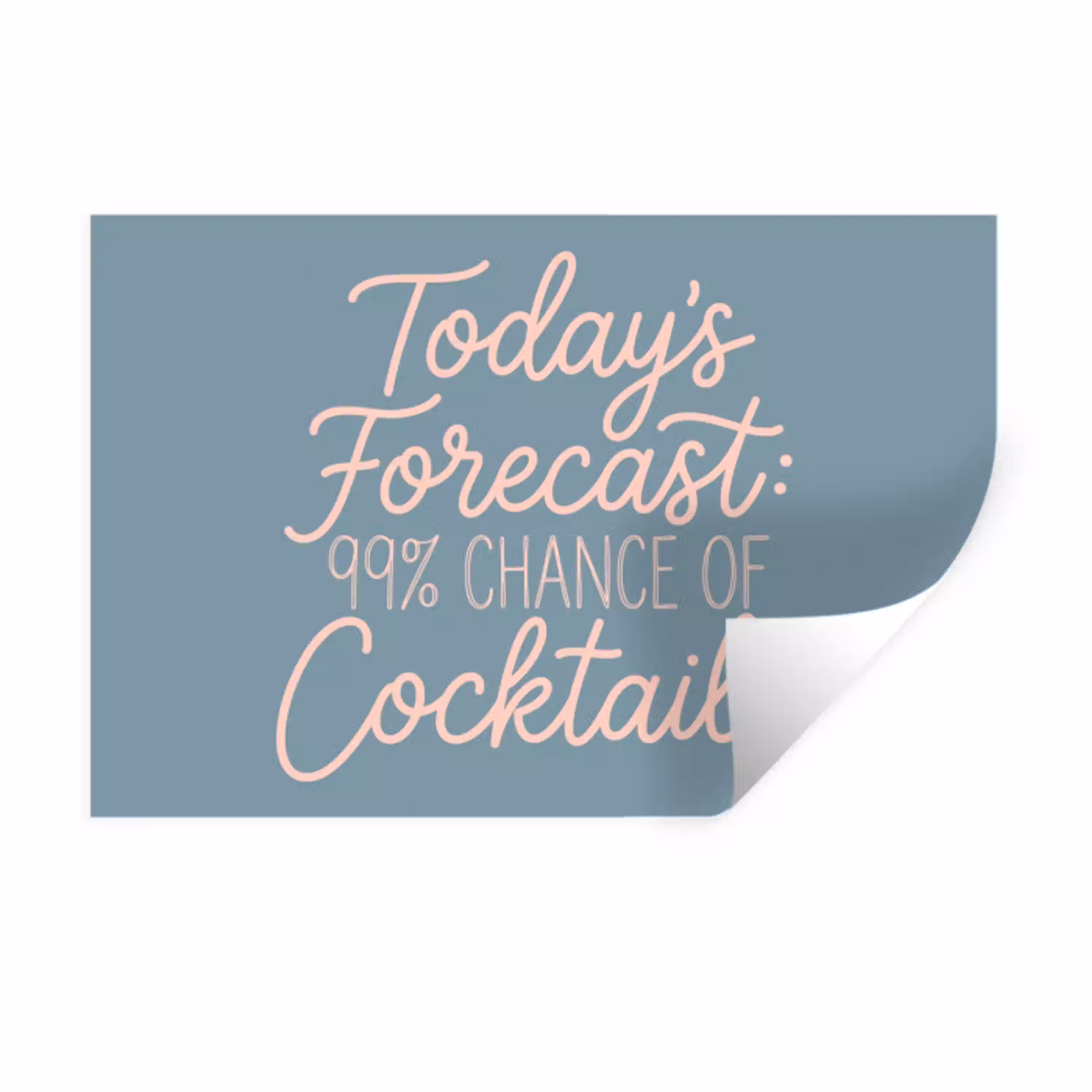 Today's Forecast - Cocktails - Blauw Muursticker klein -3d