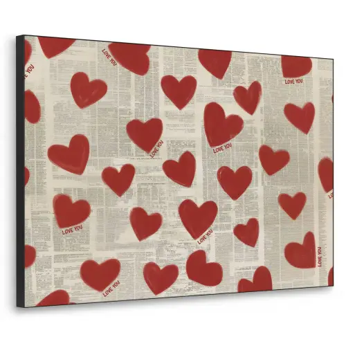 Hartjes - Krant - Loveyou Textielframe zwart klein -3d