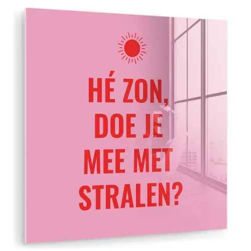 Roze - Zon - Quote plexiglas 5mm klein -zzzproduct_nieuw