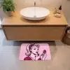 Vintage - Vrouw - Roze Badmat klein -sfeer1