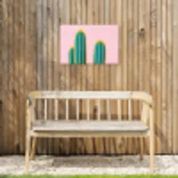 Cactussen - Modern - Pastel Tuinposter op houten frame 2 cm dik klein -sfeer4