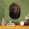 Leeuw - Dieren - Portret - Zwart - Luxe Wandcirkel Ovaal Forex klein -sfeer2