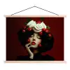 Vrouw - Kersen - Slagroom textielposter latten blank klein -3d
