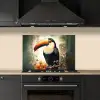 Toekan - Vogel - Bloemen - Planten keuken achterwand spatscherm klein -sfeer1