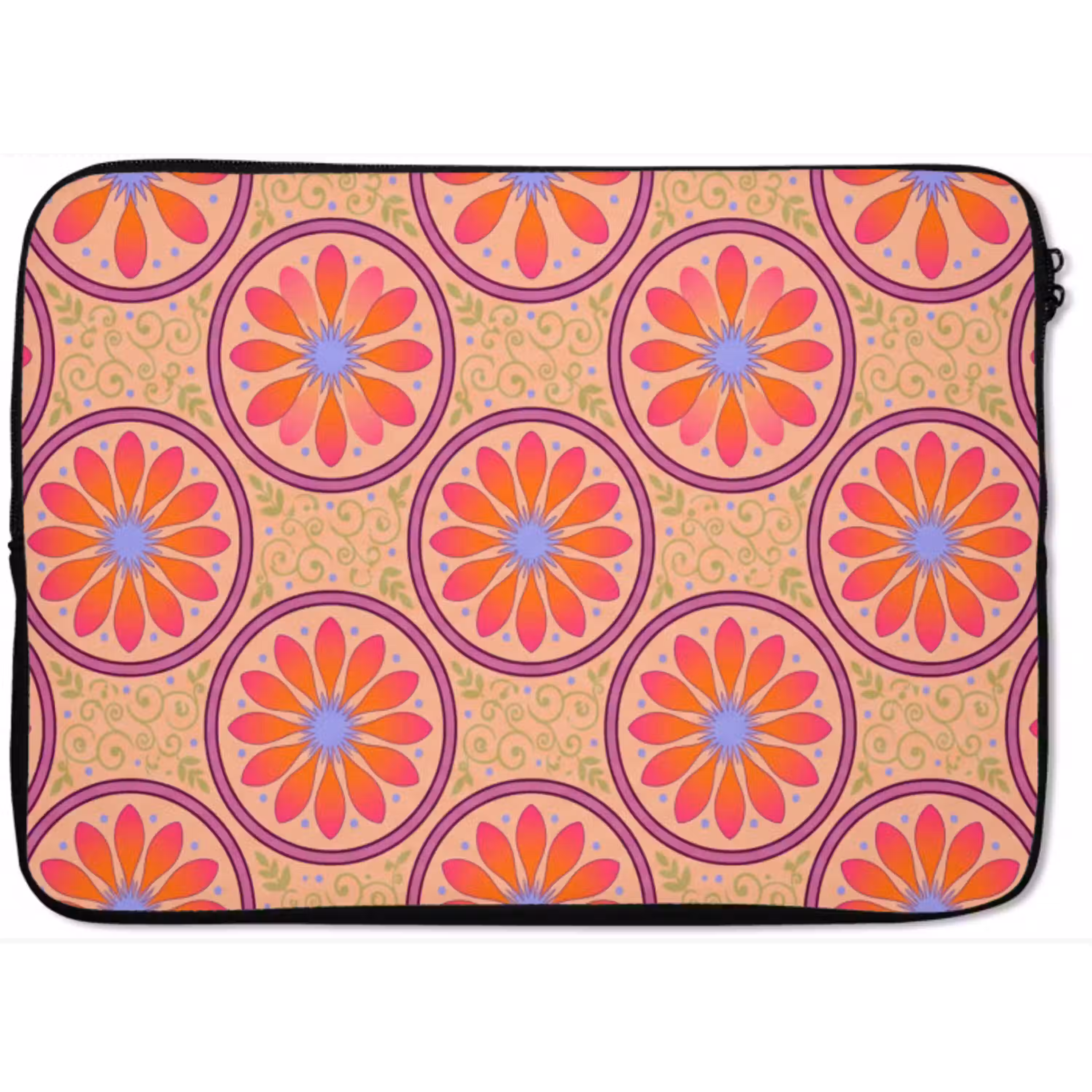 Patroon - Bloemen - Decoratief - Kleurrijk - Modern laptophoes neopreen klein -zkaufland3dotto