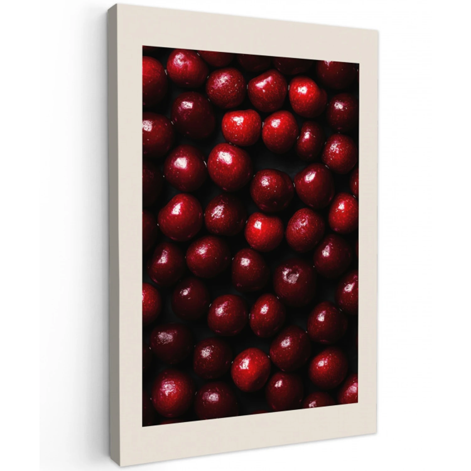 Kersen - Rood Tuinposter op houten frame 2 cm dik klein -3d