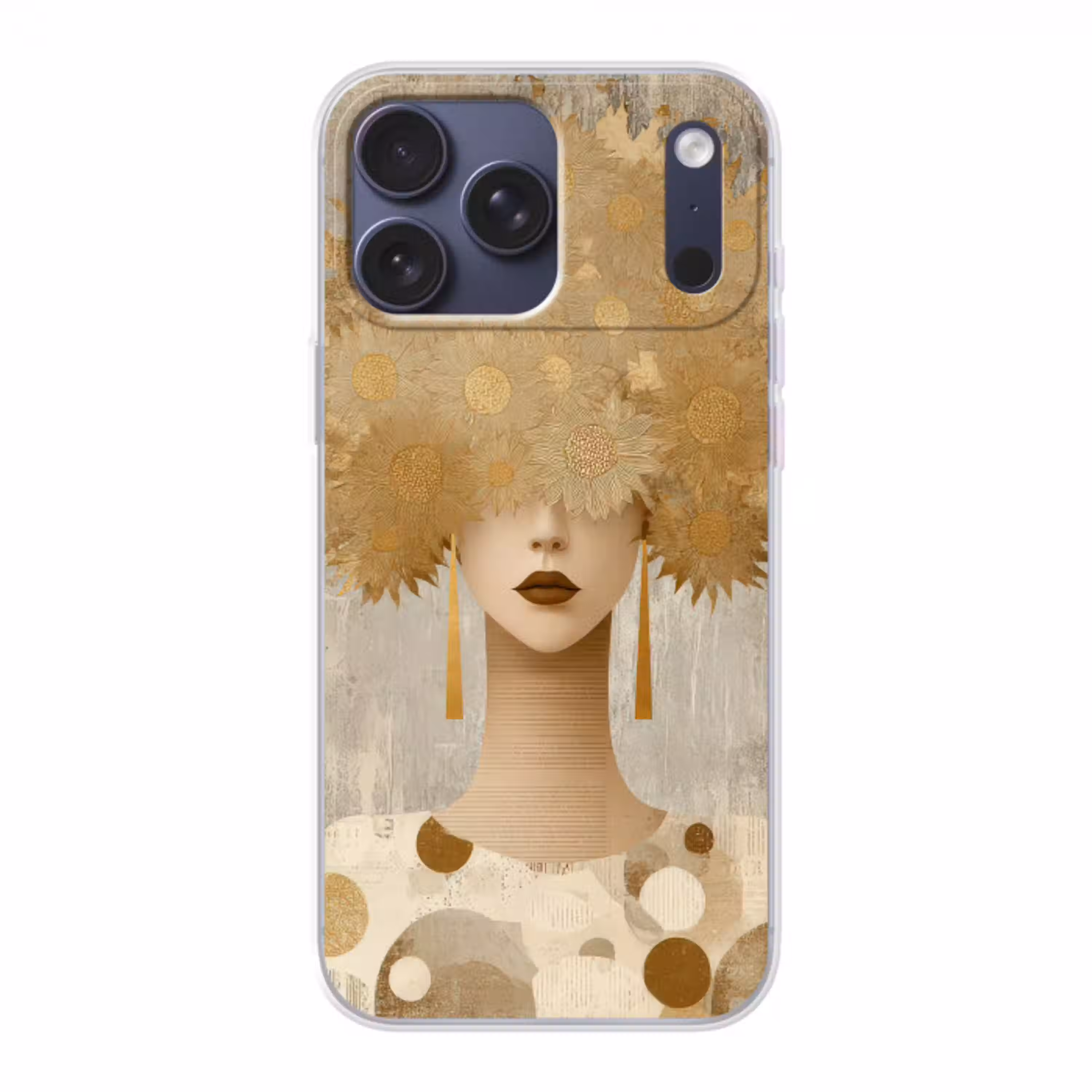 Goud - Portret - Vrouw Telefoonhoesje iPhone 17 Pro Max klein -3d
