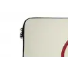 Ciao bella - Rood - Wit - Minimalistisch laptophoes neopreen klein -detail