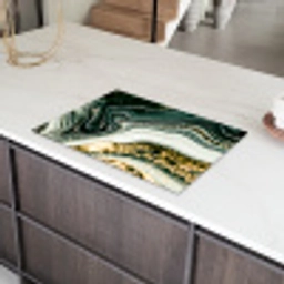 Golvend Marmer met Gouden Glans Inductie beschermer vinyl 3mm klein -sfeer8