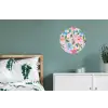 Blauw - Roze - Bloemen Wandcirkel aluminium klein -slaapkamer