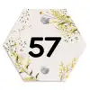 Gele bloemen - Traditioneel Naambord Hexagon klein -3d
