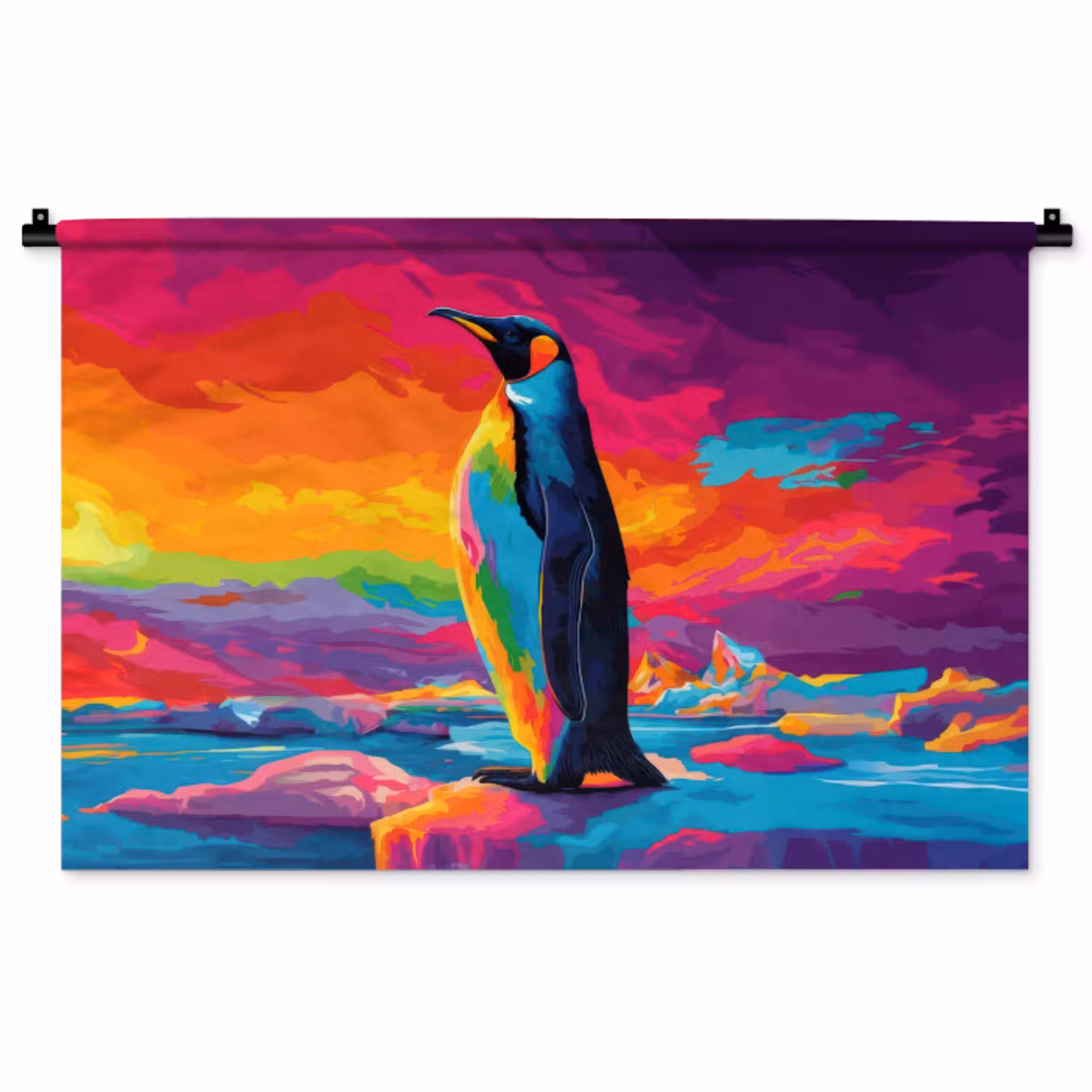 Ijsschots - Pinguïn - Abstract - Lucht Wandkleed katoen middel -zz3d