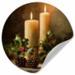 Kaarslicht - Kerst - Veelkleurig Wandcirkel behangsticker klein -3d
