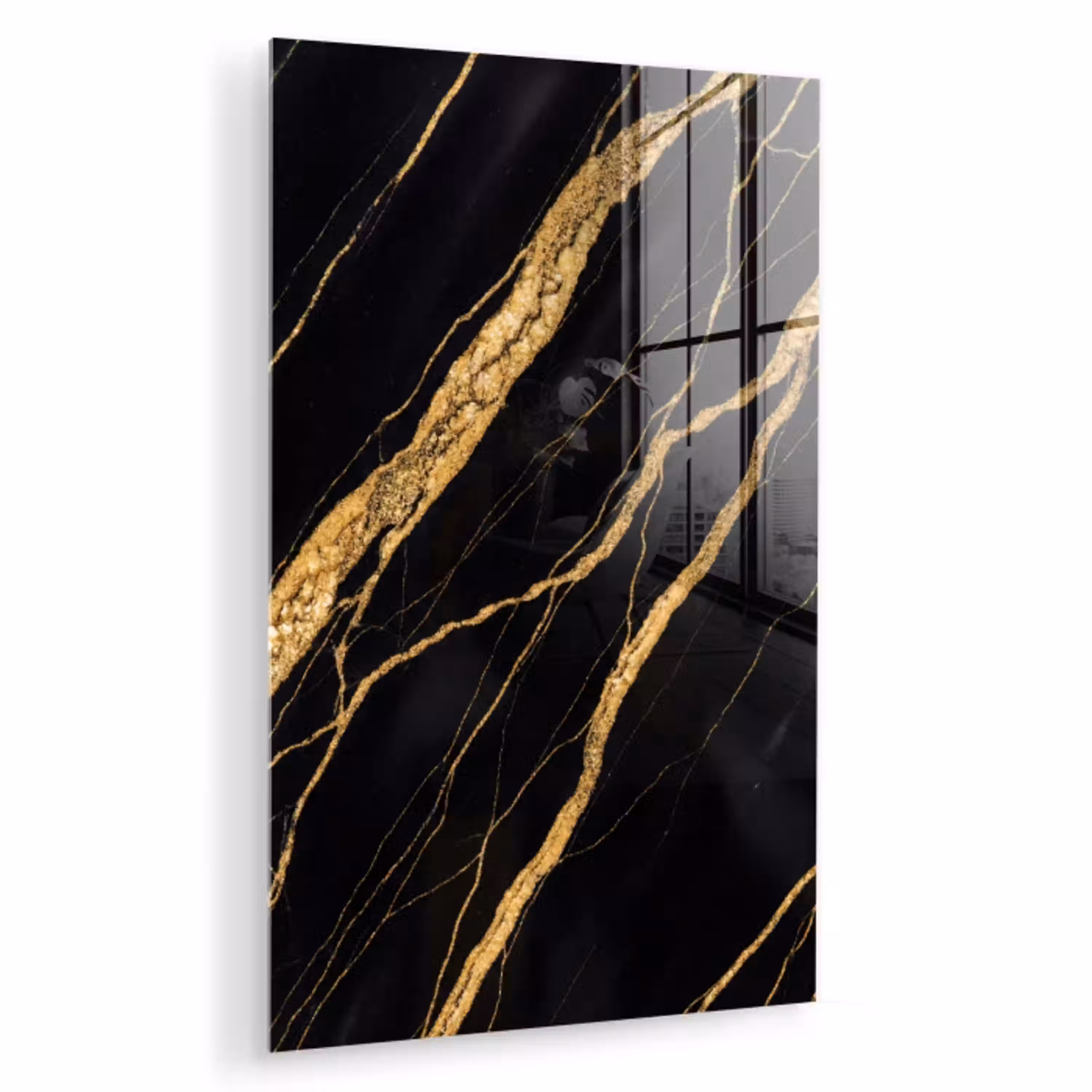 Marmer - Goud - Textuur - Abstract - Zwart plexiglas 5mm klein -zzzproduct_nieuw