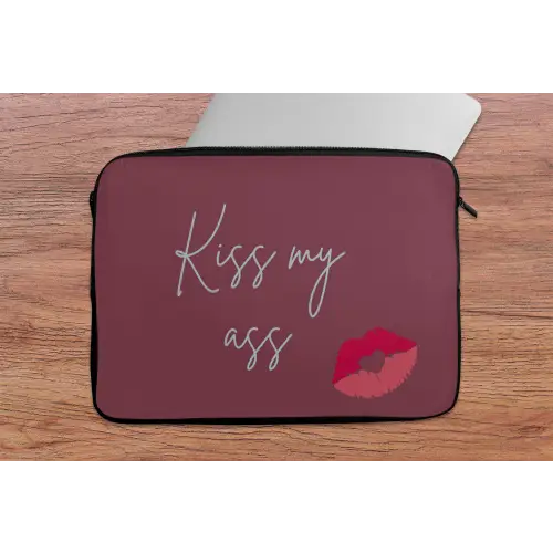 Kiss my ass - Lip - Bordeaux laptophoes neopreen klein -tafel