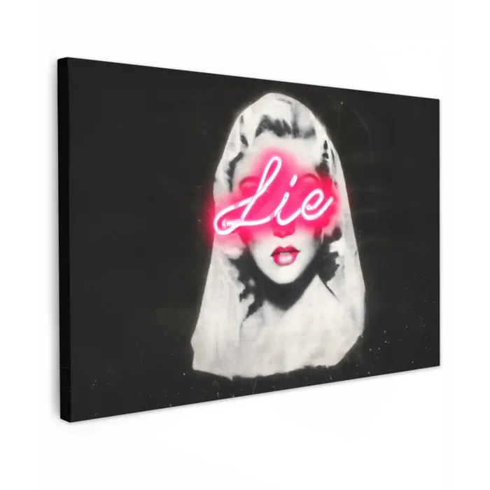 Neon - Letters - Vintage - Vrouw canvas 2cm klein -z3d