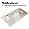 Golvende lijnen - Vloeiend - Zandkleurig Muismat XXL klein -sfeer4