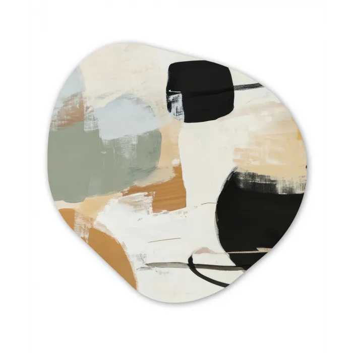 Paint - Abstract - Kleuren Wandcirkel Organisch Aluminium middel -3d