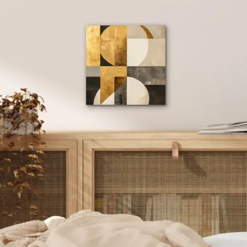 Abstract - Goud - Grijs - Vormen - Geometrisch aluminium wit klein -sfeer3