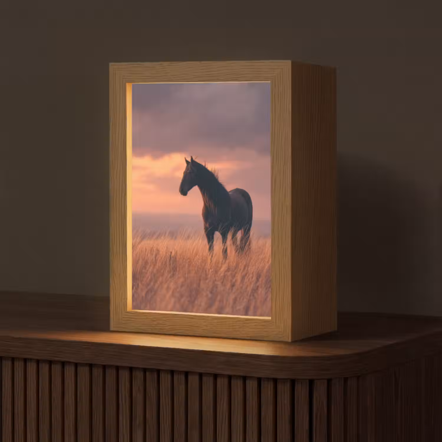 Tischlampe - Pferd - Wolken - Offenes Feld